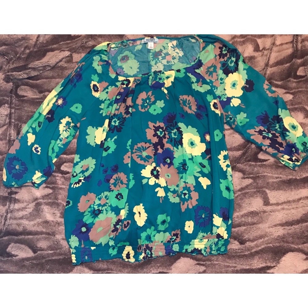 Green Floral maternity shirt